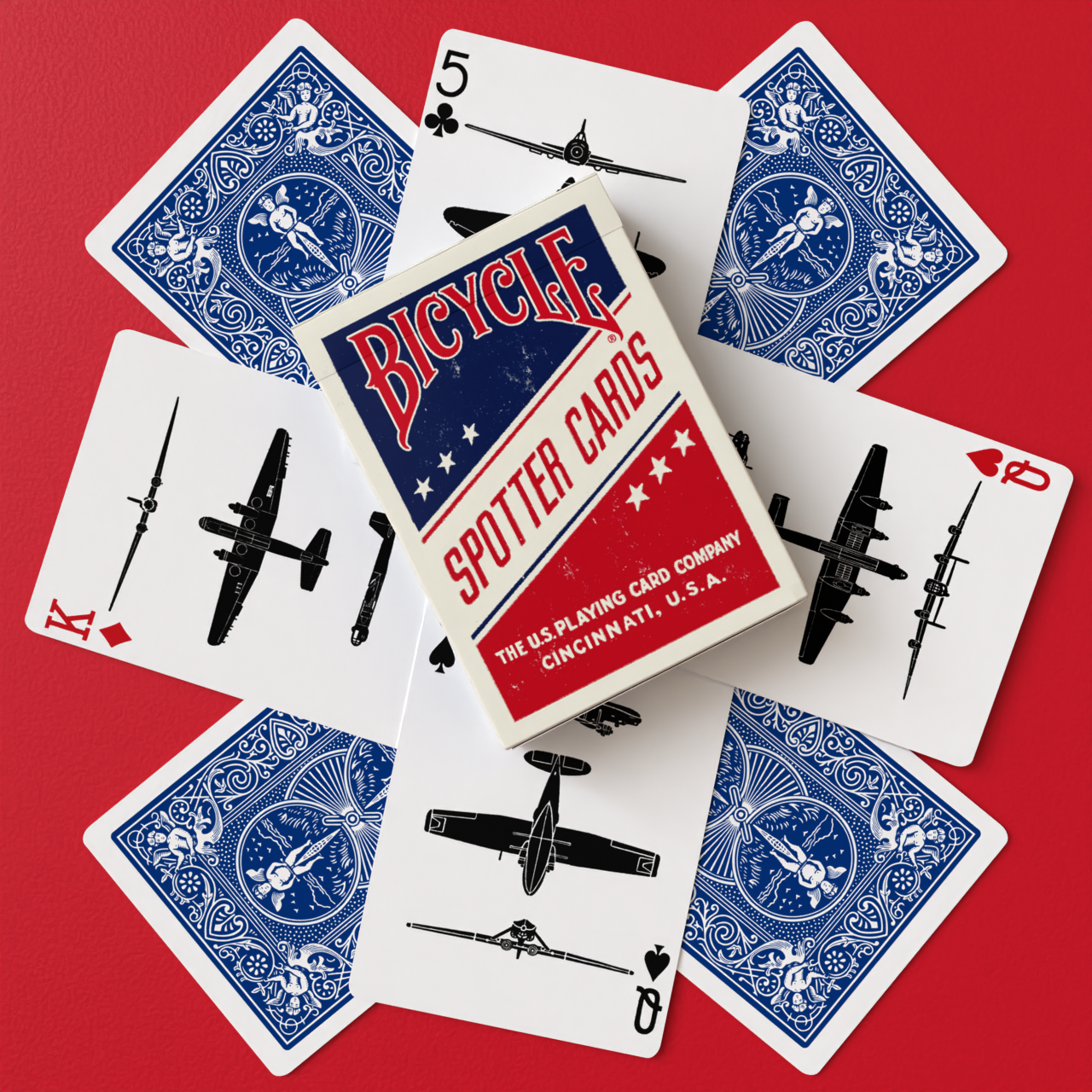 Bicycle Spotter Playing Cards, Blue - detalhe da caixa